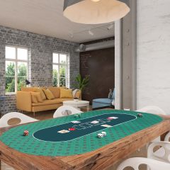Costway Tapete de Póker de Goma con  SuperficieLlisa e Impermeable Ideal para Jugar a Póker Cartas Mahjong Ajedrez Verde 180 x 90 cm