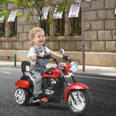 Costway Moto en Estilo Chopper para Niños Moto Montable Alimentada a Batería con Música Marcha Adelante y Atrás Conducción Realística Rojo