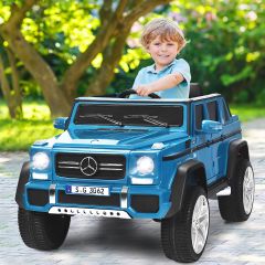Costway Coche Eléctrico Mercedes Benz Maybach para Niños 3-8 Años Jeep Juguete Montable de Batería con Control Parental 2 Puertas Azul 