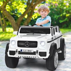 Costway Coche Eléctrico Mercedes Benz Maybach para Niños 3-8 Años Jeep Juguete Montable de Batería con Control Parental 2 Puertas Blanco