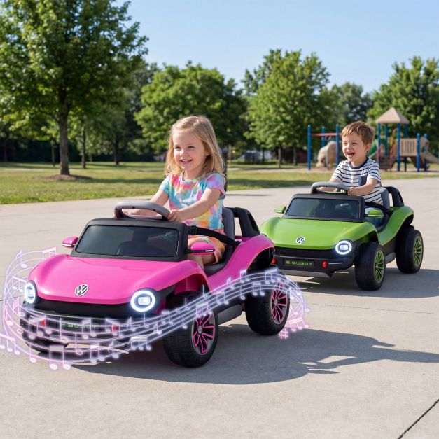 Coche Eléctrico COSTWAY Para Niños – 12V Con Control Remoto, Arranque Suave, Luces LED, Música Y Suspensión – Para 3+ Años (Negro)