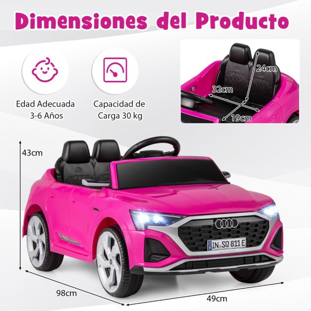 Coche Eléctrico Infantil Audi SQ8 E-Tron 12V Con Mando A Distancia 2.4GHz, Luces LED, Música, Arranque Suave Y Puertas Funcionales Para Niños De 1 A 4 Años (gris)