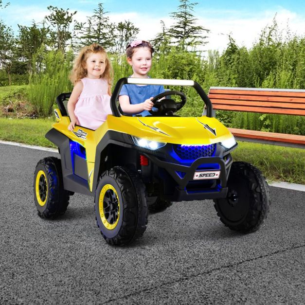 COSTWAY Coche Eléctrico UTV 2 Plazas 12V Con Control Remoto 2.4G Para Niños De 3 A 8 Años