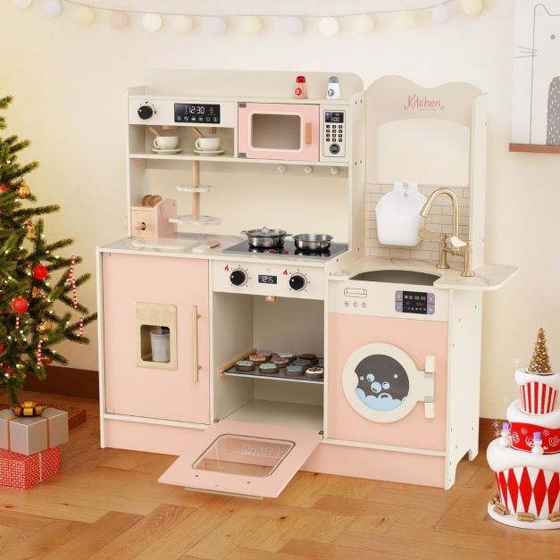 Juguete Montessori 3 Años Cocina De Juguete De Madera Para Niños Con Luces Y Sonidos - Estilo Nórdico, Incluye Accesorios, Montessori 3 Años Juego Cocina Montessori