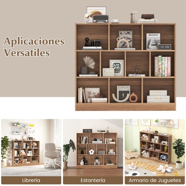 Estantería Cubo Home Source 4 Estantes | Roble Sonoma | Mueble Organizador De Madera 60x60x30 Cm | Fácil Montaje | Modelo CUB2X2OAK