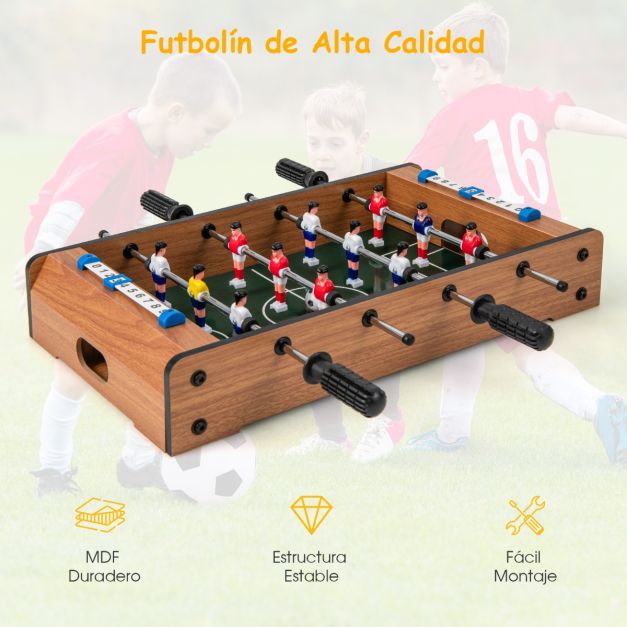 Mesa De Futbolín Para Niños De Madera – Con Asas Ergonómicas, 2 Pelotas Y Marcador