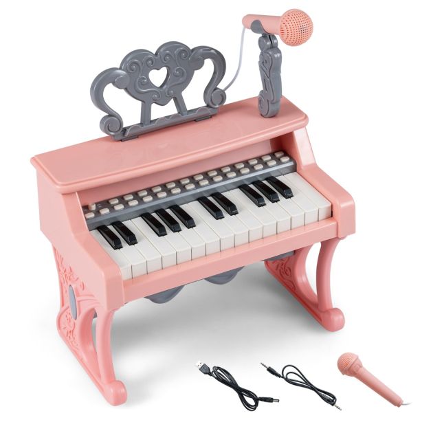 Teclado De Piano De Animales Para Niños – Juguete Musical De 22 Teclas Con Micrófono, Portátil Y Ligero, Ideal Para Desarrollar Habilidades Desde 3 Años, Modelo Gato