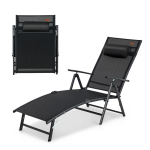 Casart - Silla tumbona, silla de playa plegable con respaldo ajustable y  agujero para boca abajo, perfecta para playa, piscina, patio y césped (2)