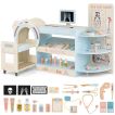 COSTWAY Centro Médico De Juguete De Madera Con TAC, Optómetro Y Accesorios, Color Rosa, Para Niños De 3+
