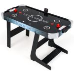 COSTWAY Mesa De Hockey Aire Plegable Con Motor 12V, Marcador LED Y 2 Empujadores – Ideal Para Casa U Oficina (144 X 68 X 79 Cm)