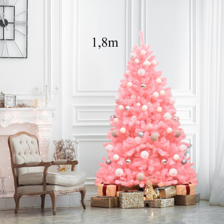 1,8m Árbol de Navidad con Color Cerezo Aspecto Frondoso y 1036 Ramas Fácil de Montar  Perfecto Como Decoración