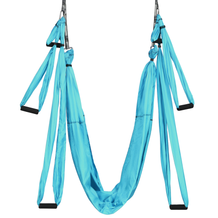 Costway Hamaca de Yoga Swing Yoga Antigravedad Tafetán de Nailon para Ejercicios de Inversión Columpio Trapecio Azul