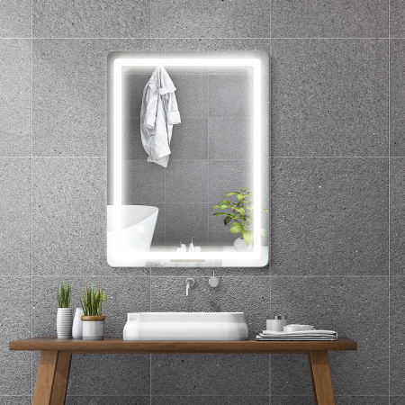60 x 80cm Espejo de Baño con Iluminación LED Espejo con Luz para Dormitorio Espejo Iluminado de Pared