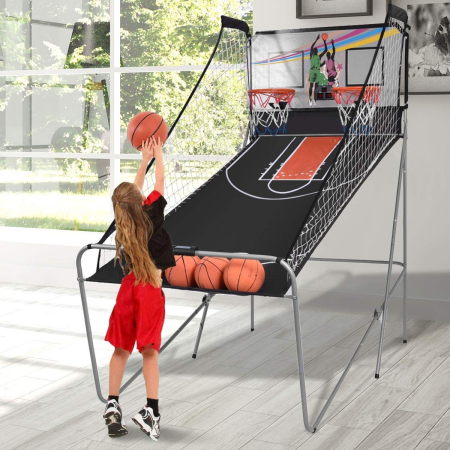 Canasta de baloncesto portátil GYMAX, sistema de canasta de baloncesto  ajustable con ruedas para jugar niños y adultos