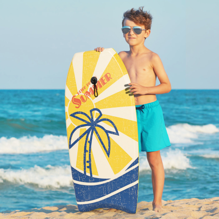 Costway Bodyboard 93 cm Tabla de Paddle con Cuerpo en EPS Tabla Ligera Aparato Surf con Cola Creciente para Adolescentes en Piscina y Playa