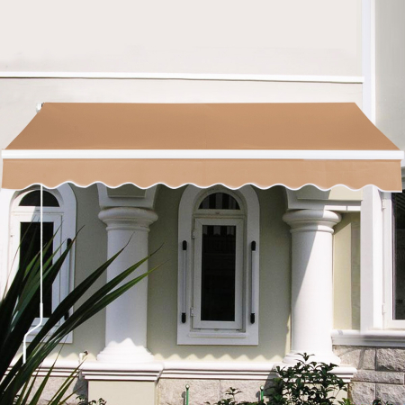 2,5 x 2 m  Toldo Manual Retráctil Tendal Impermeable y Resistente a Los Rayos UV Toldo para Balcón Puerta Ventana Beige