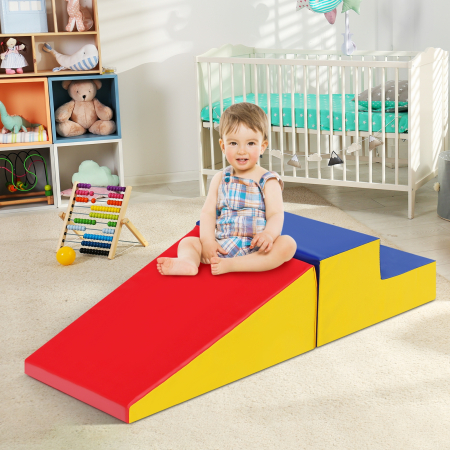 Set Actividad para Escalar y Gatear en Espuma Blanda Excelente para Niños Azul Rojo y Amarillo 50 x 50 x 26 cm