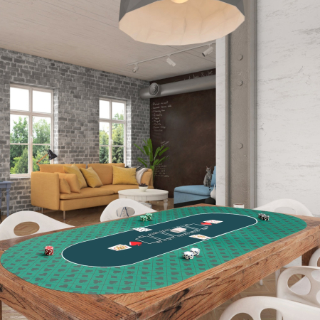 Tapete de Póker de Goma con  SuperficieLlisa e Impermeable Ideal para Jugar a Póker Cartas Mahjong Ajedrez Verde 180 x 90 cm