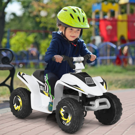Costway Cuatriciclo Montable para Niños Vehículo Motorizado con Diseño a la Moda blanco