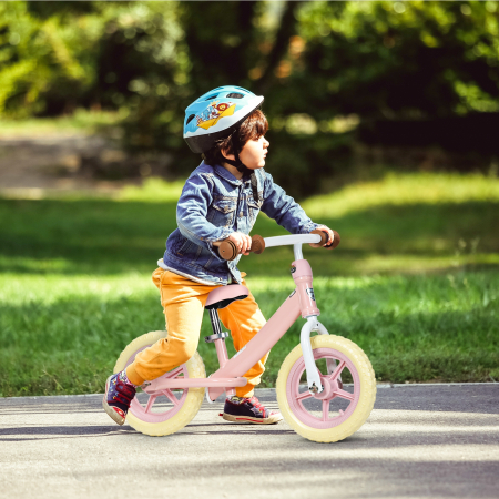 Bicicleta Sin Pedales con Sillín Regulable y Ruedas en Espuma EVA Ligera para Niños 3-5 Años Rosa 81 x 50 x 56-59 cm