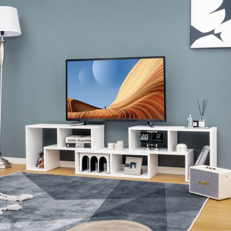 Costway Mueble Consola de TV de 3 Piezas de Combinación Centro de Entretenimiento para TV hasta 65’’ para Salón Blanco