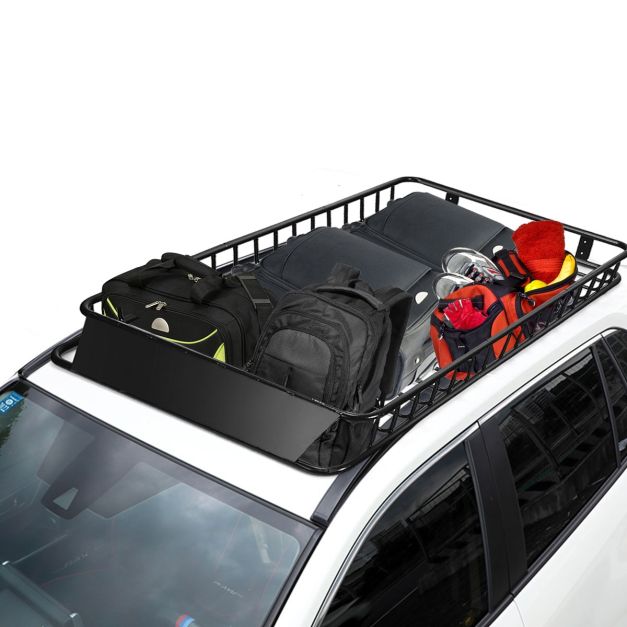 Costway Baca Universal Expansible Portaequipaje para Coche Gran Espacio con  Carenado contra Viento Negro 162 x 99 x 15 cm - Costway