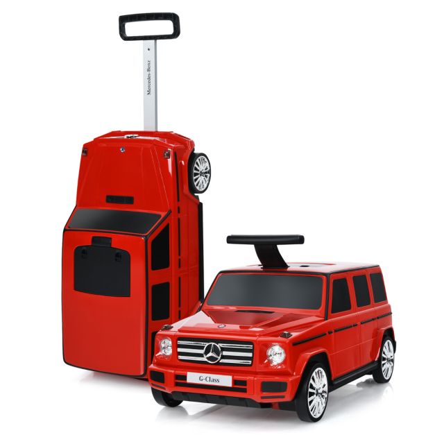 COSTWAY Maleta Montable para Niños Maleta fe Viaje y Coche 2 en 1 con 6  Ruedas Mercedes Benz Juguete para Niños 2-6 Años Rojo - Costway