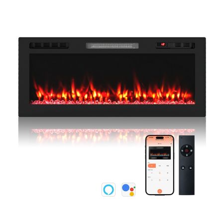 Chimenea eléctrica empotrada negro