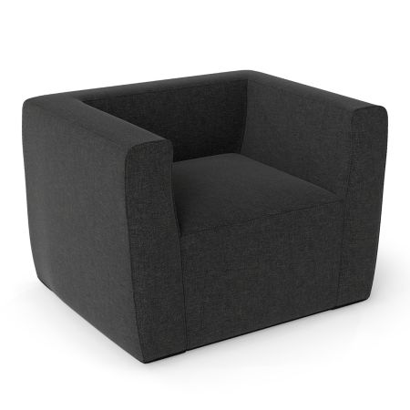Sofá Hinchable Sillón Inflable Portátil con Funda Desmontable Amplios Reposabrazos y Asiento Espacioso Silla Sofá de Aire Individual Gris