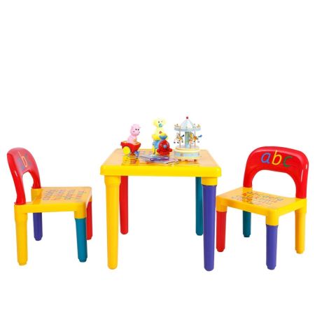 Conjunto de mesa con 2 sillas para niños Conjunto de muebles infantiles multicolores