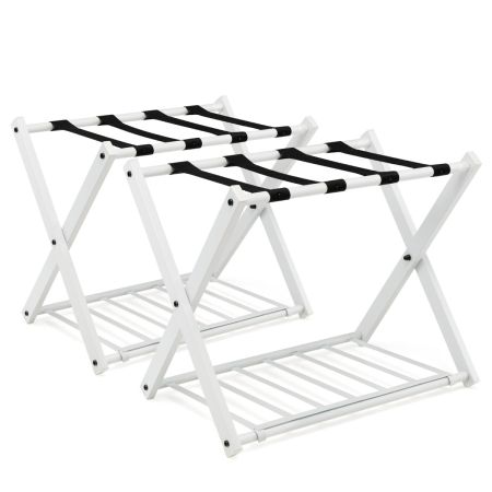 Costway 2 x Soporte Equipaje Blanco
