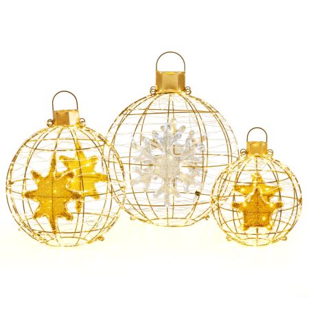3 bolas de luz navideñas con 732 led