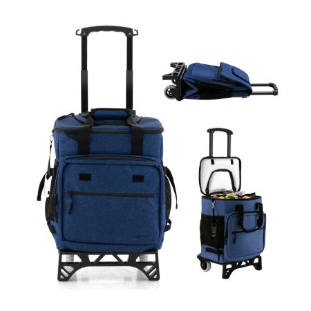 3 en 1 Nevera Grande de Ruedas Azul