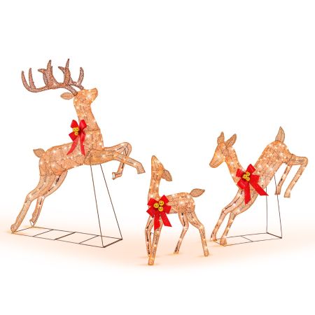 Costway Conjunto De Renos Navideños Para Exterior