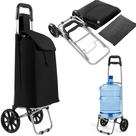 Costway Carro de Compras Negro