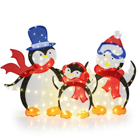 Pingüino familia LED preiluminado