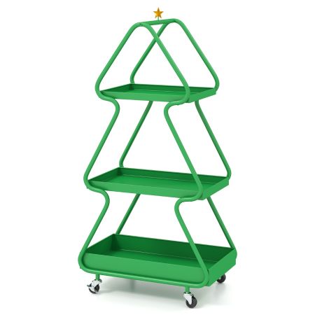 Carrito 3 niveles árbol Navidad metal