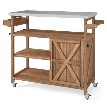 Costway carro cocina exterior madera