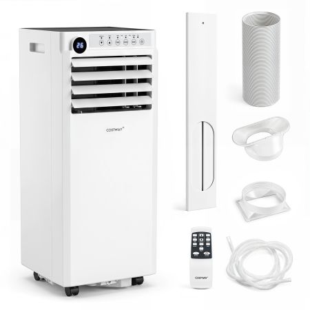 Aire acondicionado portátil 7000BTU 3 en 1 con control remoto, deshumidificador y temporizador, ideal para espacios de 32,5 m².