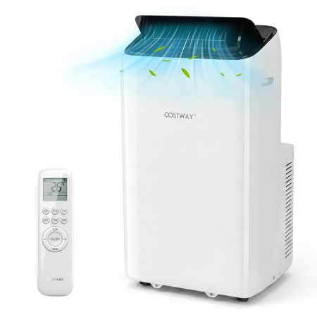 Aire acondicionado portátil 5 en 1 de 12000 BTU con control remoto, ideal para refrigeración y calefacción en espacios de hasta 46,5 m².