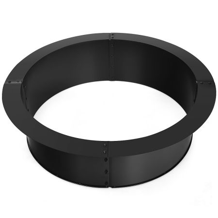 Anillo redondo para fogata exterior de metal negro, 92 cm de diámetro, ideal para patio y camping, resistente y.