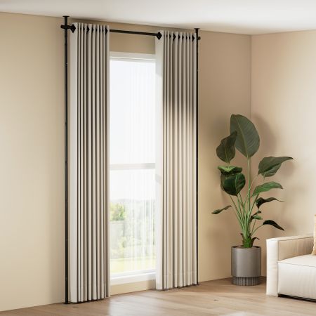 Biombo separador de ambientes ajustable de 120-314 cm de altura y 73-183 cm de ancho, instalado sin perforación.