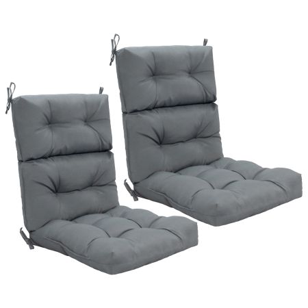 Cojines grises para silla con respaldo alto, esponja engrosada y cinturones antideslizantes, ideales para interior y.
