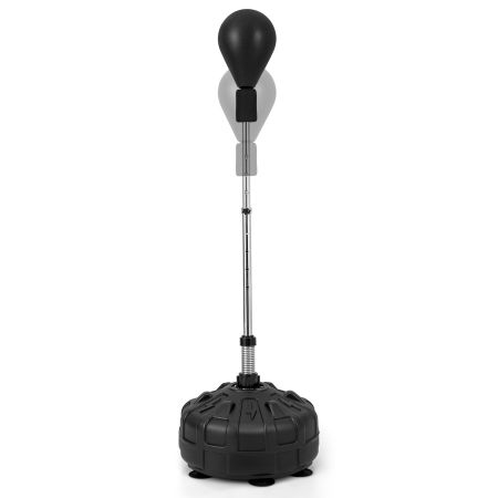 Saco de boxeo de pie con altura ajustable, base rellenable y ventosas antideslizantes, ideal para entrenamiento de MMA.