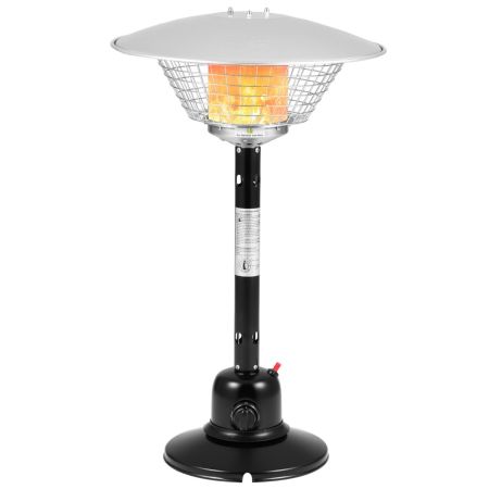 90cm Calentador Portátil De Mesa Para Patio De Gas Propano Para Exteriores con Protección Contra Vuelcos y Sobrecalentamiento Negro