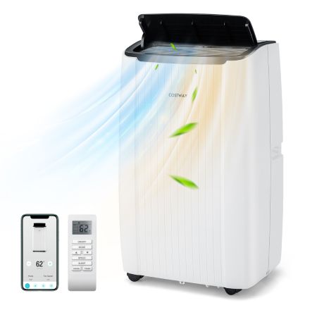 Aire Acondicionado Portátil de 12000 BTU con WiFi Inteligente en Calefacción Ventilador Deshumidificador Temporizador de 24 Hora Blanco
