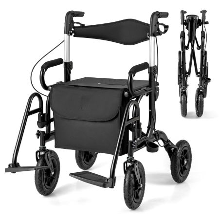 andador con asiento Negro