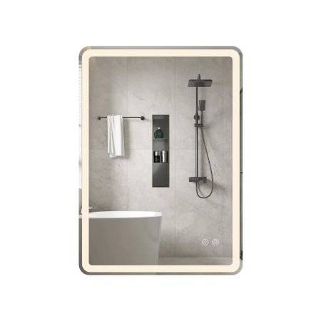 Gran espejo retroiluminado inteligente para baño moderno