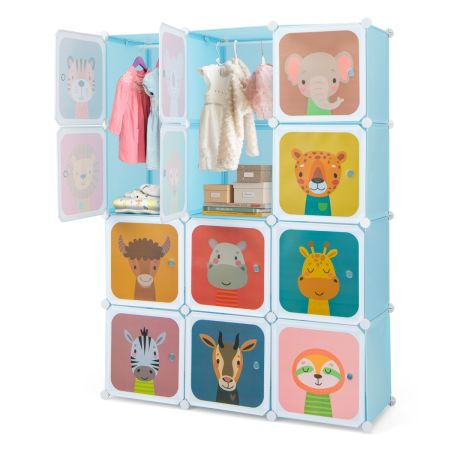 organizador de almacenamiento de ropa para niños Azul