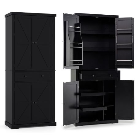 Organizador independiente para cocina con estantes ajustables.